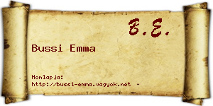 Bussi Emma névjegykártya